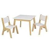 KidKraft- Mesa con 2 sillas de madera y blanca, para sala de juegos infantil / muebles de...