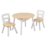 KidKraft 27027 Juego infantil de mesa redonda y 2 sillas de madera, muebles para salas de...